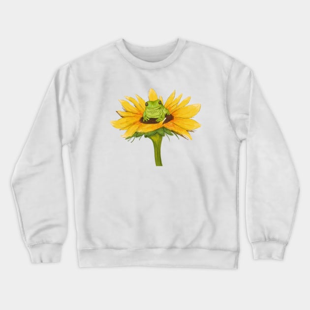 Sunflower Frog Crewneck Sweatshirt by eraserheadarts